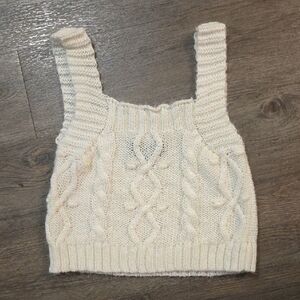 Kendall & Kylie • Cream Knit Sheer Tank Top